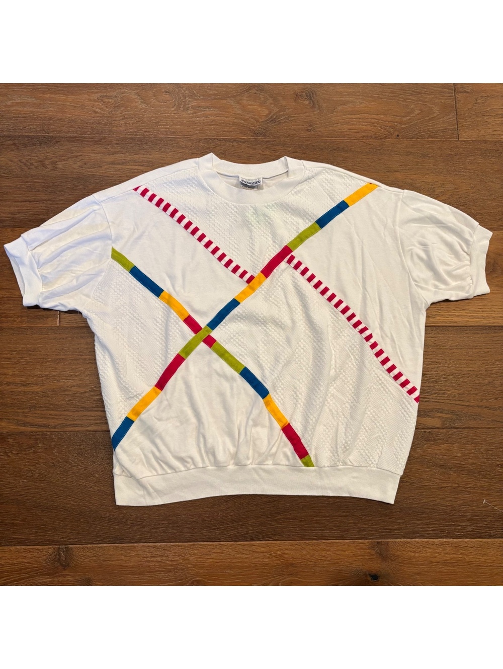 VINTAGE 80s Palisades Club Women’s Colorful Top, XL, Made in USA